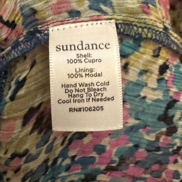 Sundance Size XSmall Cupro Evelina Lined Pleated Relaxed Fit Colorful Blouse - Picture 11 of 11
